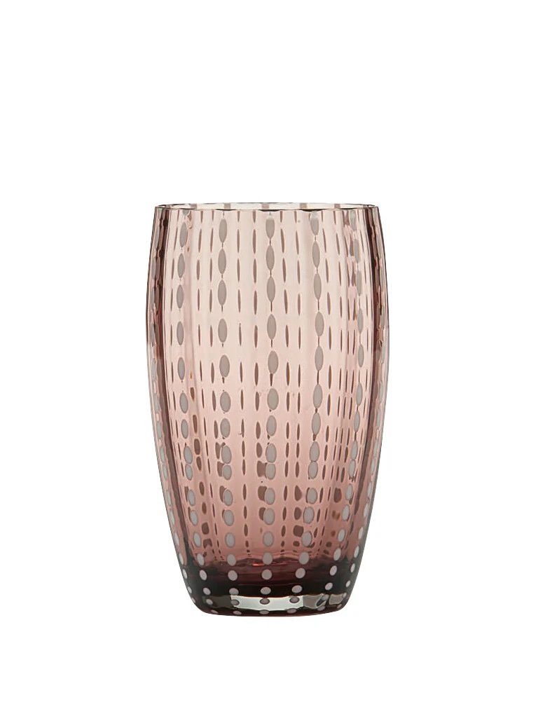 Modern Italian Glass Tumblers with Dotted Texture – Perle Drinkware Set