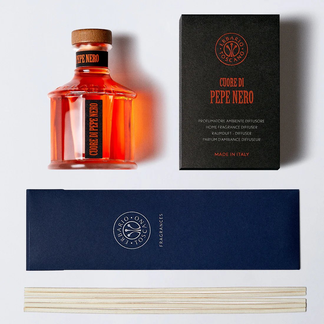 Erbario Toscano Cuore di Pepe Nero (Black Pepper) Reed Diffuser Refill