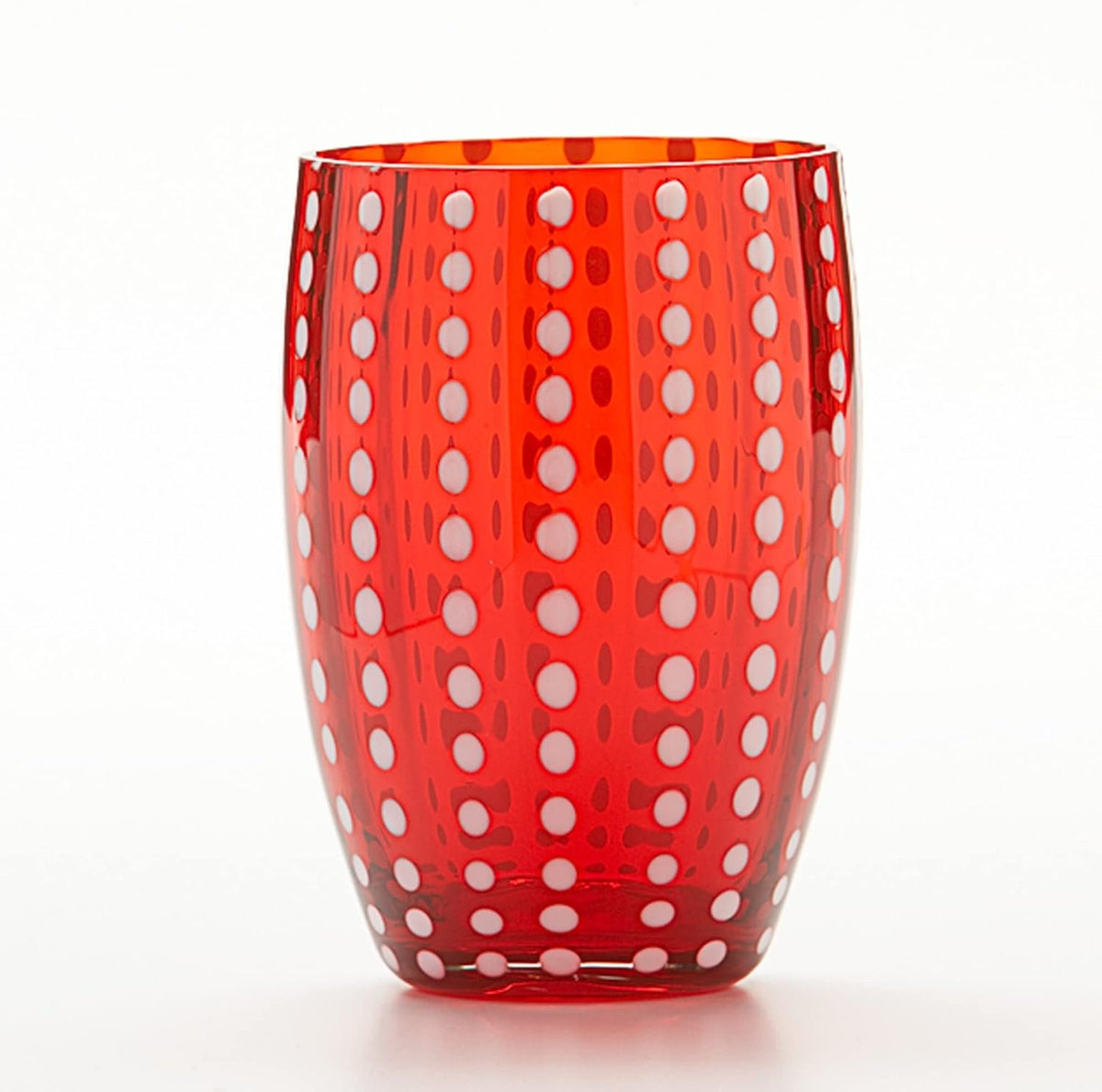 Perle Glass Tumblers (10.8oz ) | Set of 2 | Red