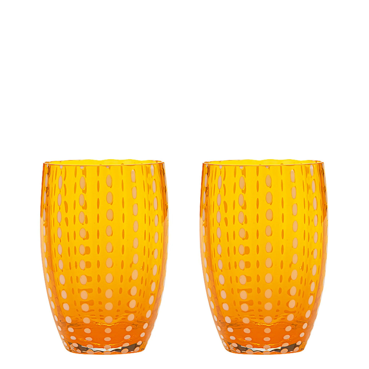 Zafferano Perle Tumblers Mouth-Blown Glass | Multi-Color | Set of 6 (10.8oz)