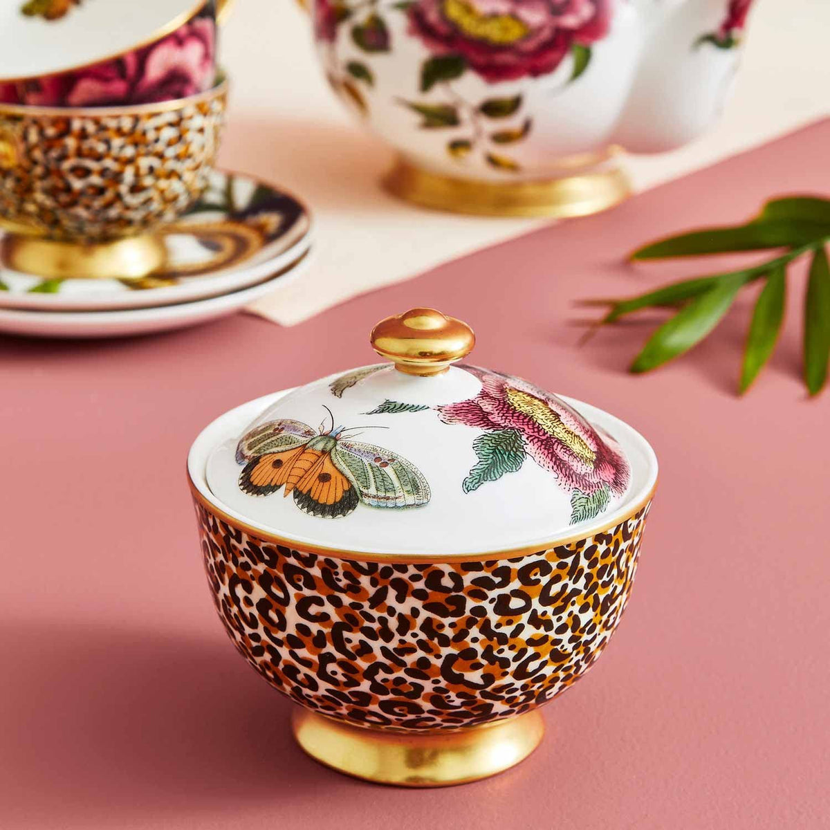 Sugar Bowl with Lid | Creatures of Curiosity Leopard Print