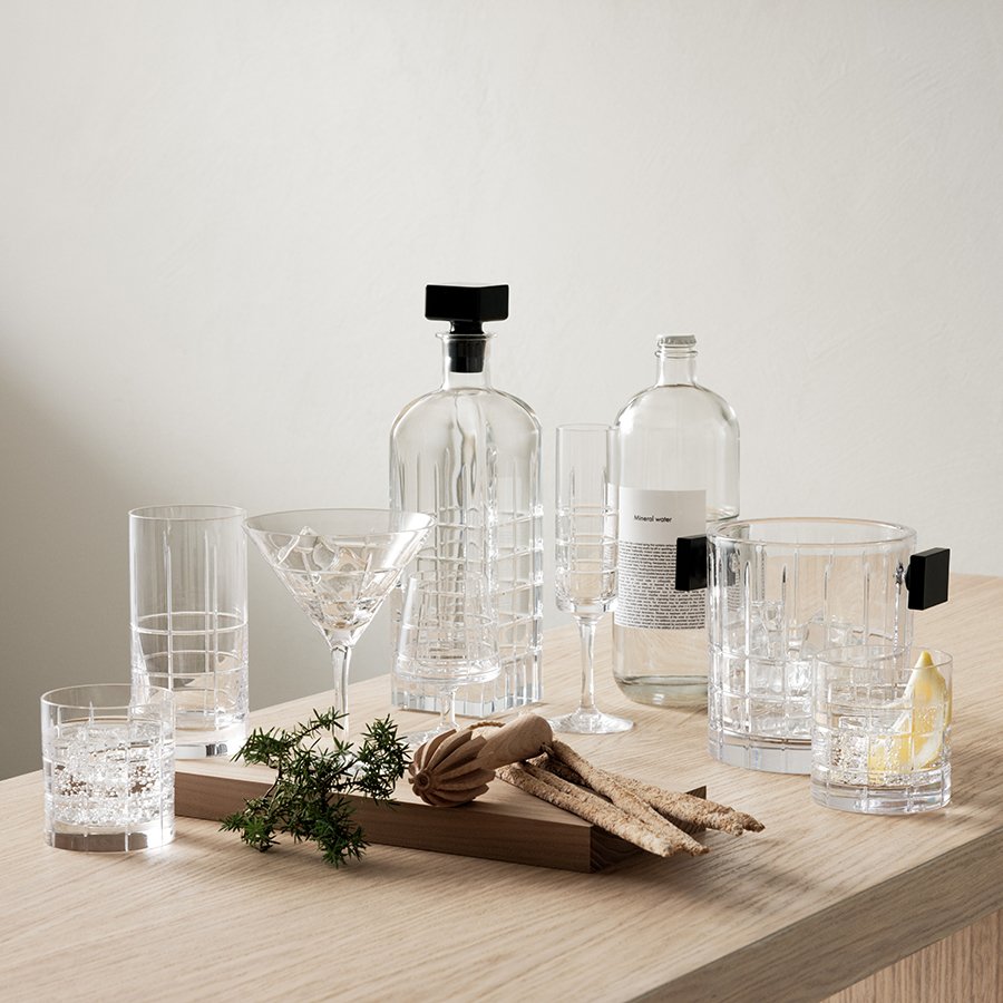 Orrefors Street Ice Bucket Clear Crystal Luxury Barware