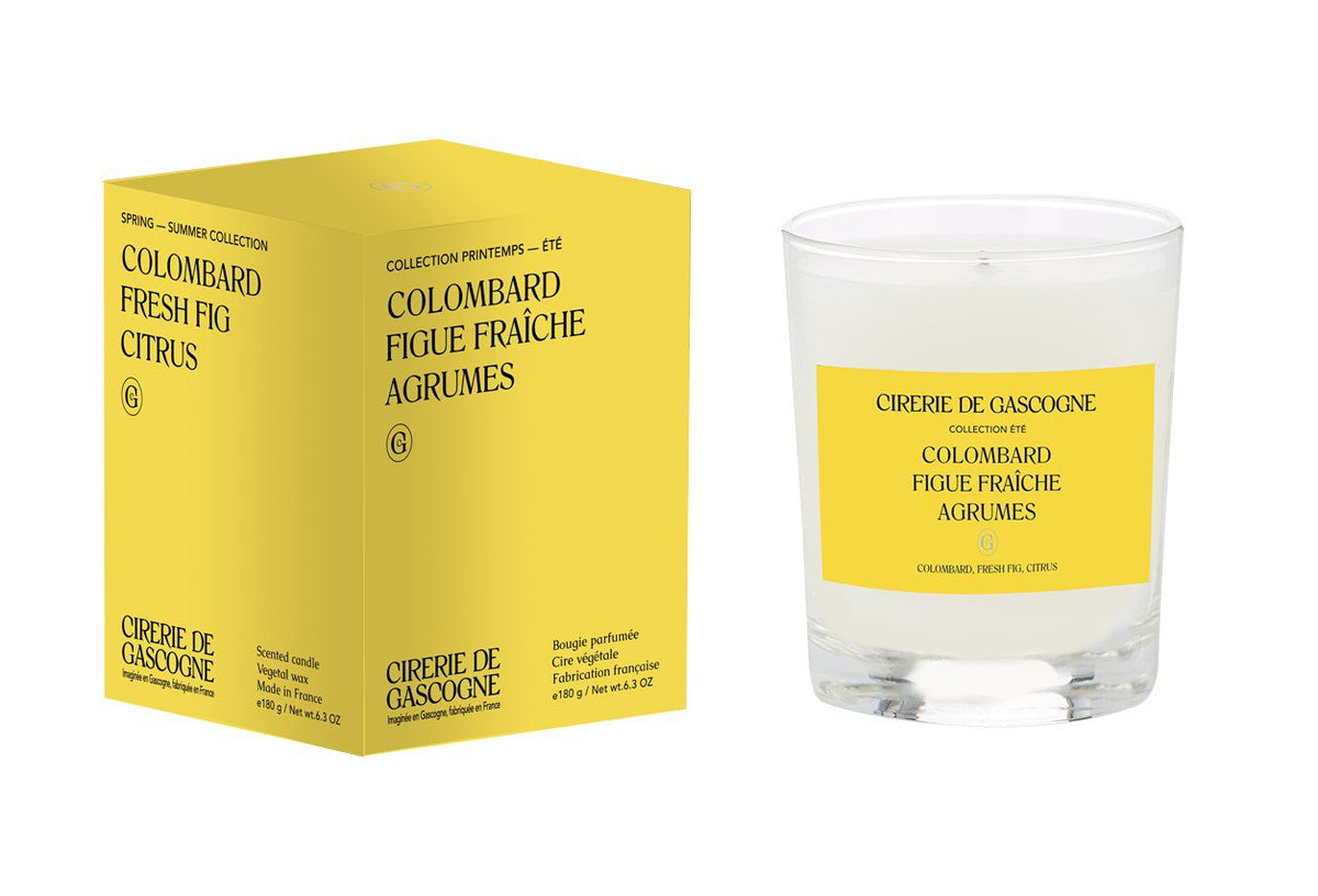 Cirerie de Gascogne Scented Candle, Colombard Fresh-Fig Citrus Blend, Scent Long Lasting Home Fragrance