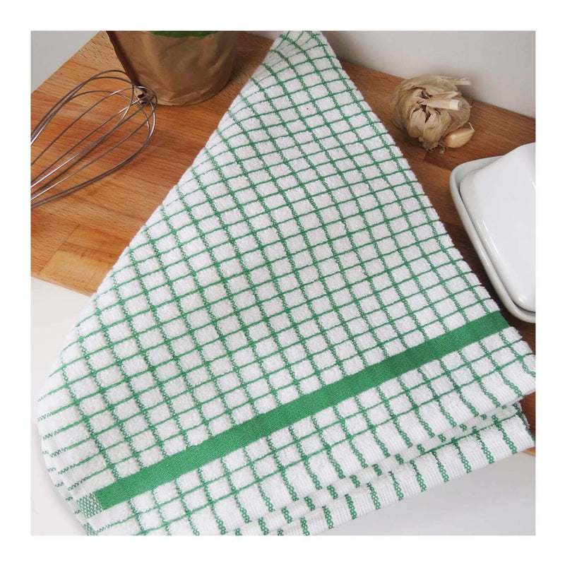 Samuel Lamont Poli-Dri Cotton Kitchen Tea Towel | Set of 6 | Green