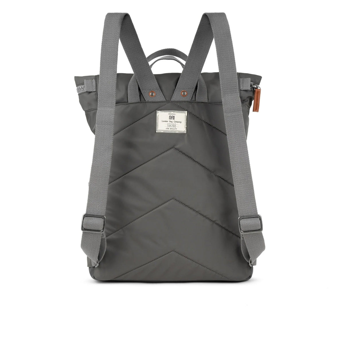 ORI LONDON Canfield B Roll-Top Medium Backpack | Graphite (Recycled Nylon)