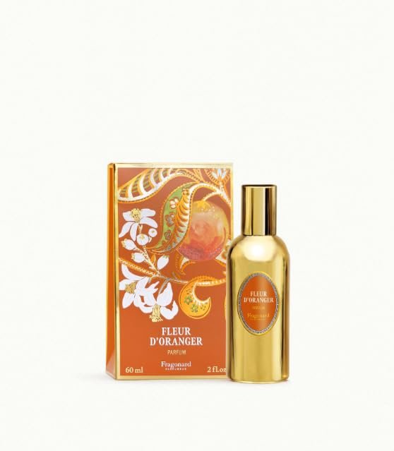 Fragonard Fleur d'Oranger Parfum 60ml golden Estagnon bottle on white background