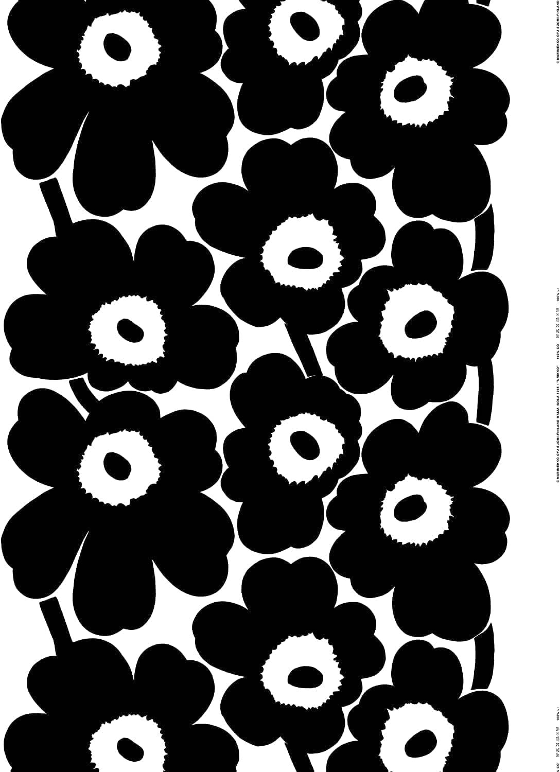 Marimekko Unikko Oiva Medium Bowl | Black Poppy