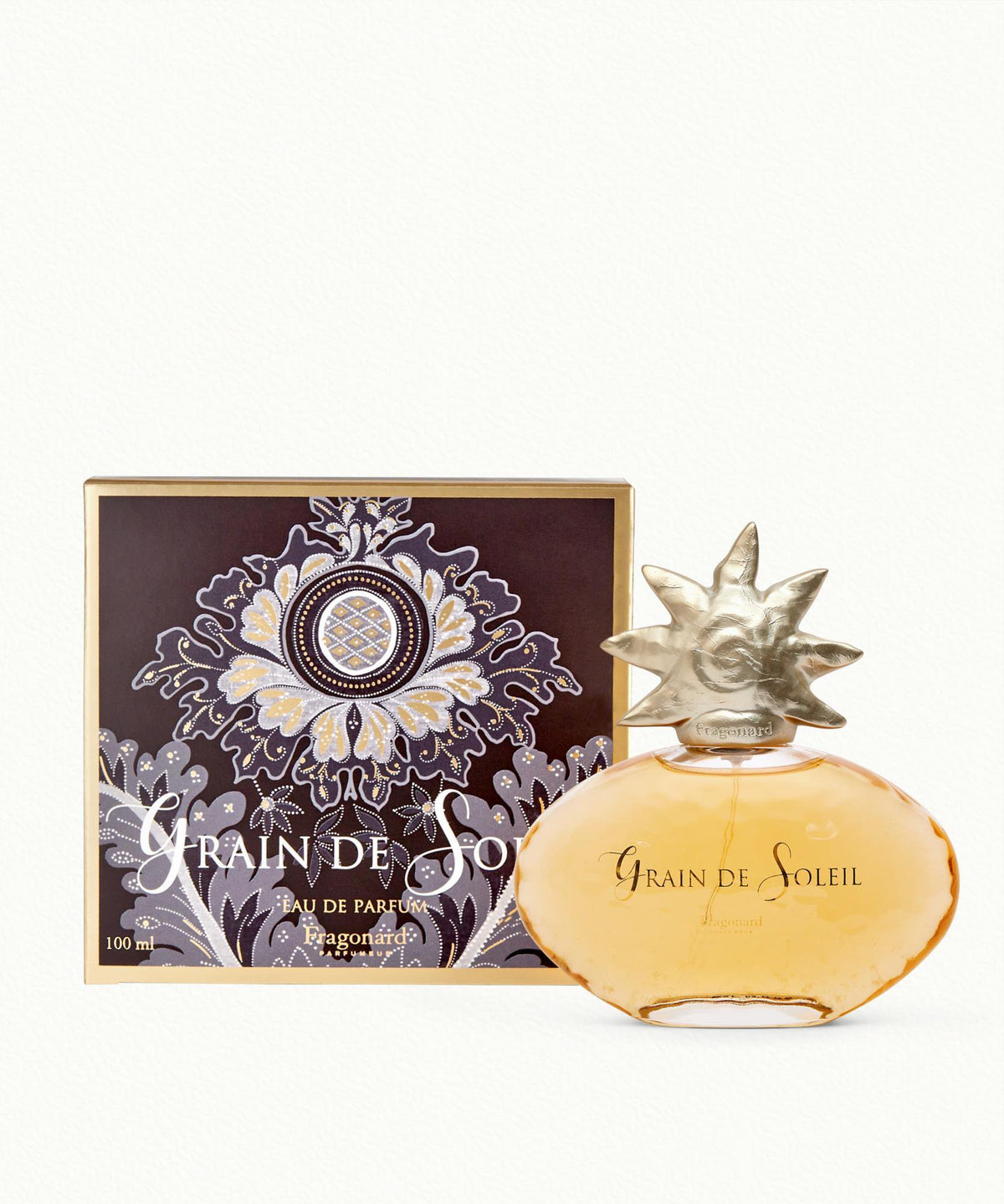 Fragonard Grain de Soleil Eau de Parfum 100ml bottle on white background