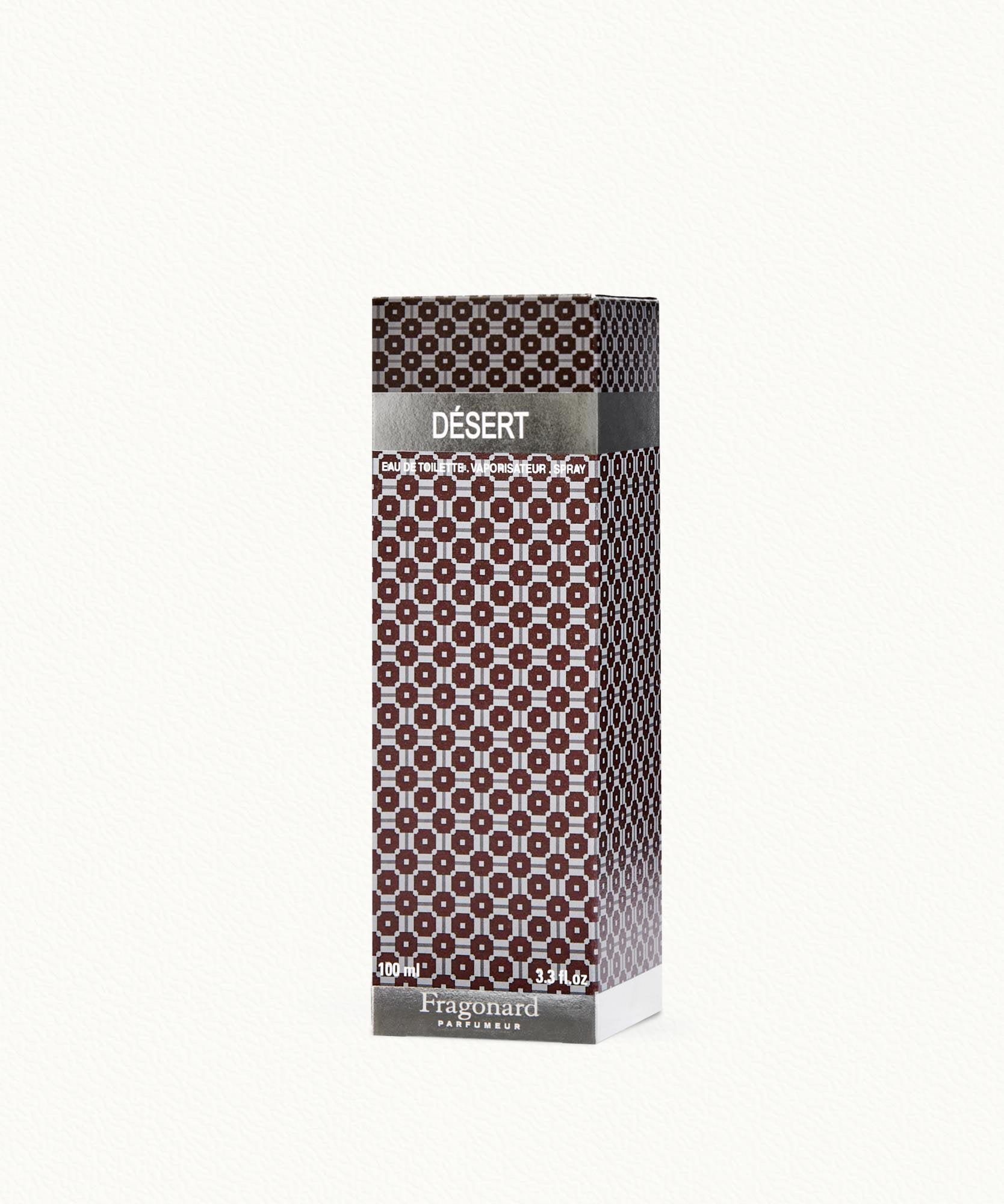 Fragonard Desert 100ml Eau de Toilette flat lay bergamot saffron tobacco oud