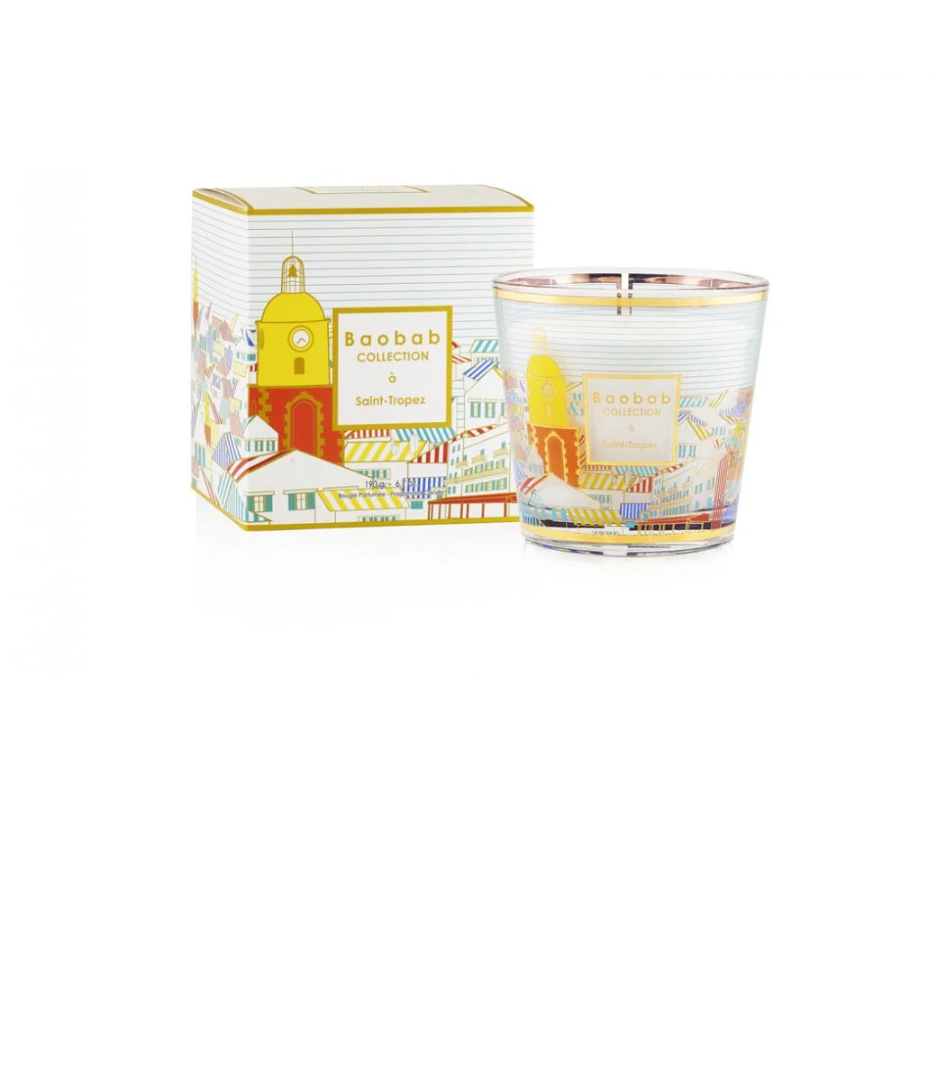 Baobab Saint Tropez candle silk screened glass