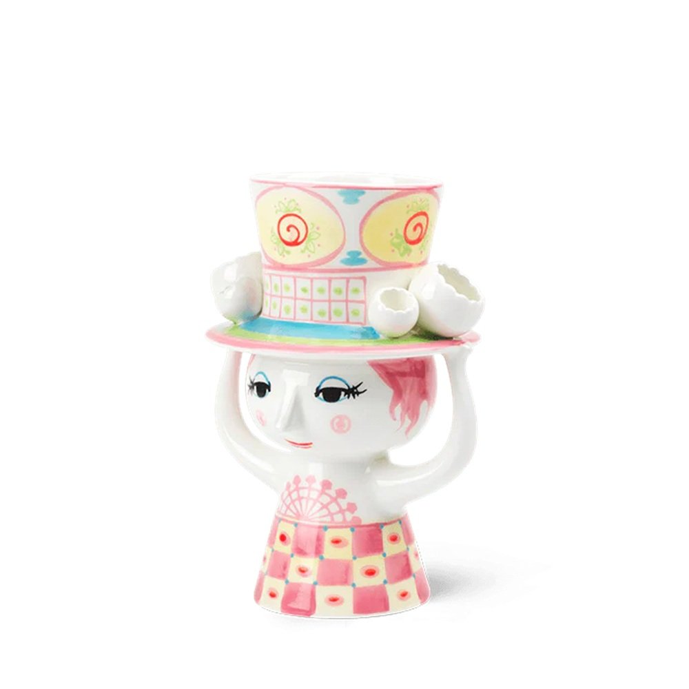 Lady with Hat Porcelain Vase by Bjørn Wiinblad 8.1 Inch