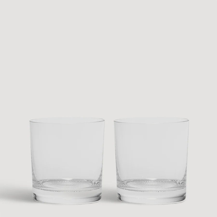 Kosta Boda Limelight double old fashioned glasses set of 2 in clear crystal – designed by Göran Wärff handmade in Sweden