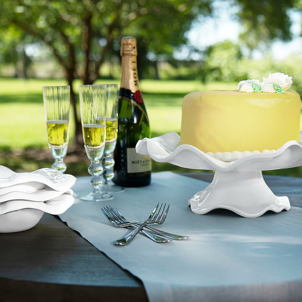 Beatriz Ball VIDA Havana Pedestal Cake Plate | White | 14"