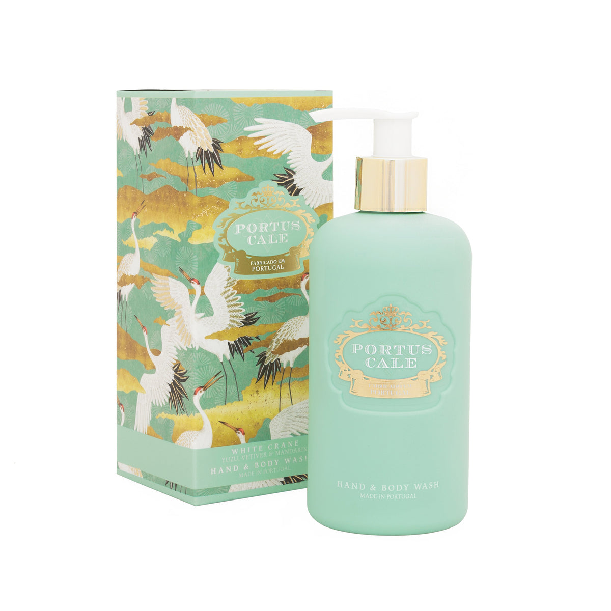 Portus Cale White Crane 300ml Hand & Body Washes with Yuzu, Vetiver & Mandarin Luxury Fragrances