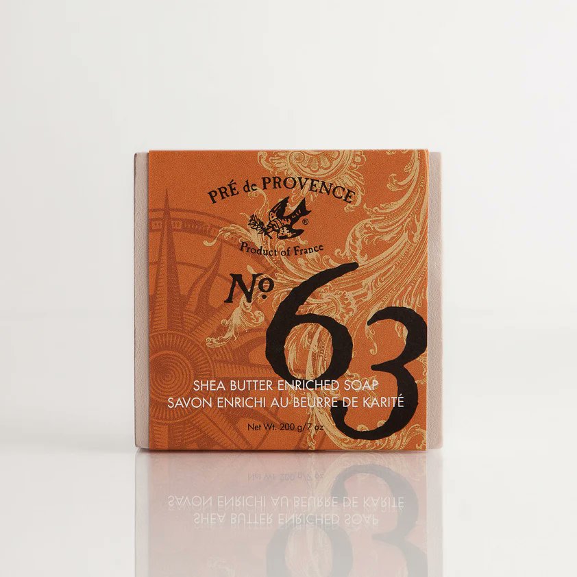 Pre de Provence No. 63 Soap Bar, 200g quad-milled French soap