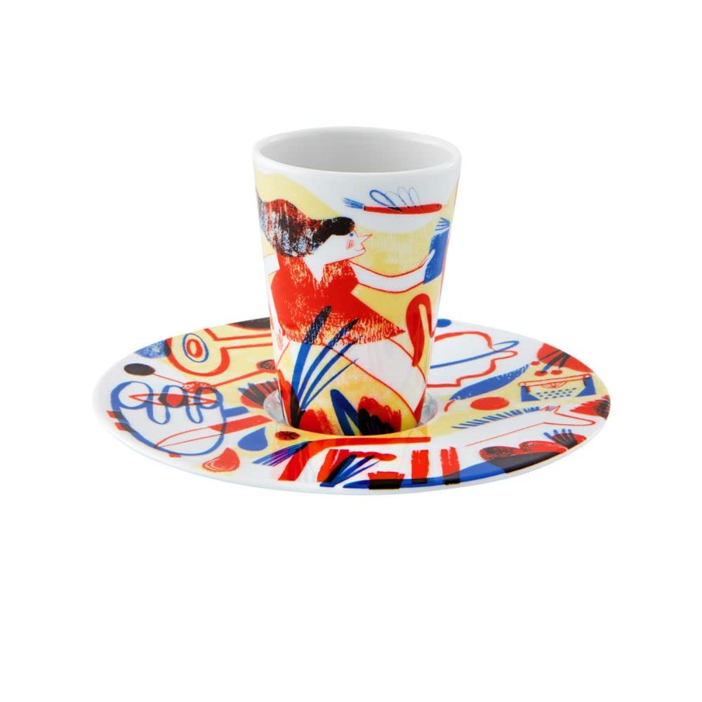 Vista Alegre Escape Goat espresso cup set of 4 on a coffee tray