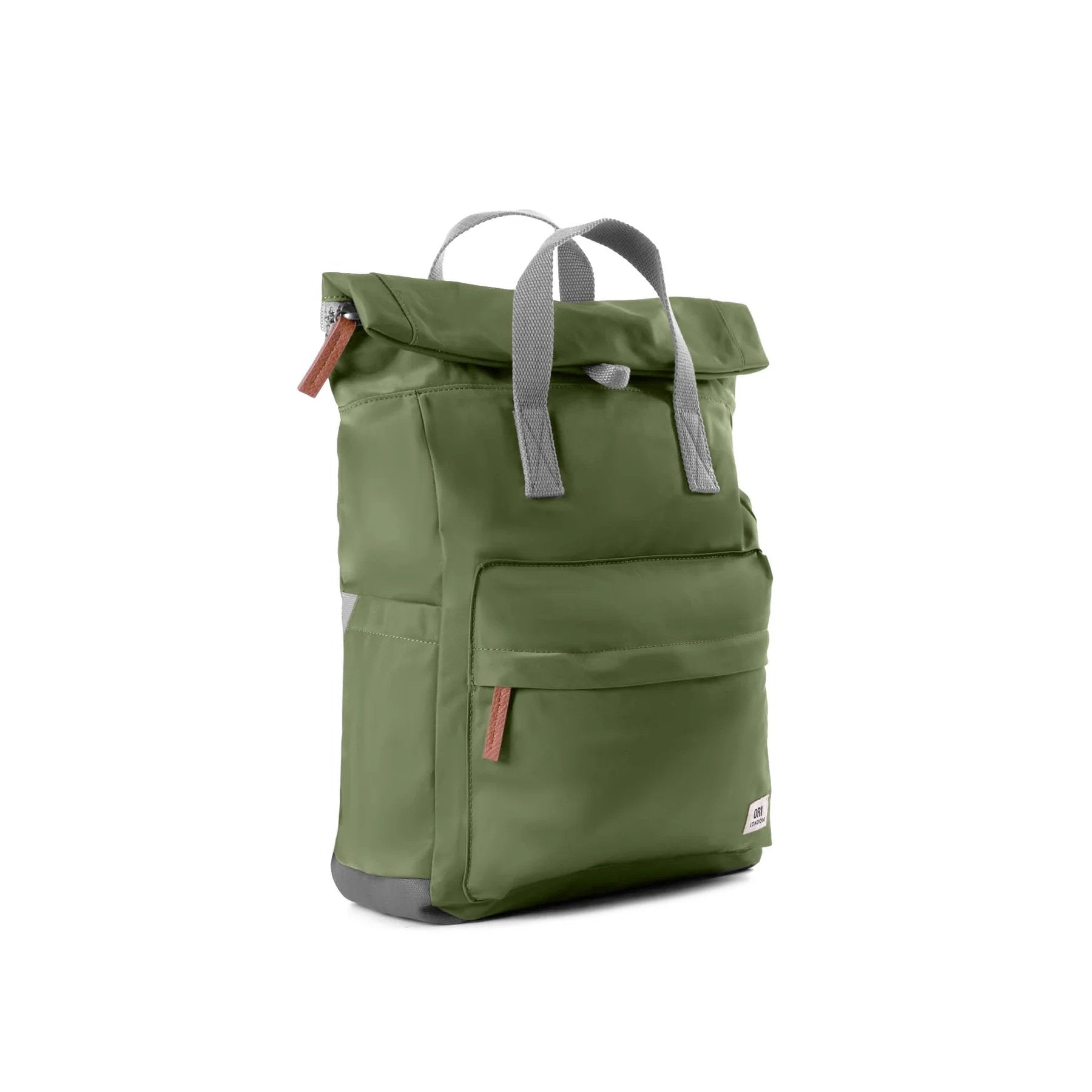 Medium avocado roll-top backpack for men and women with water bottle pockets