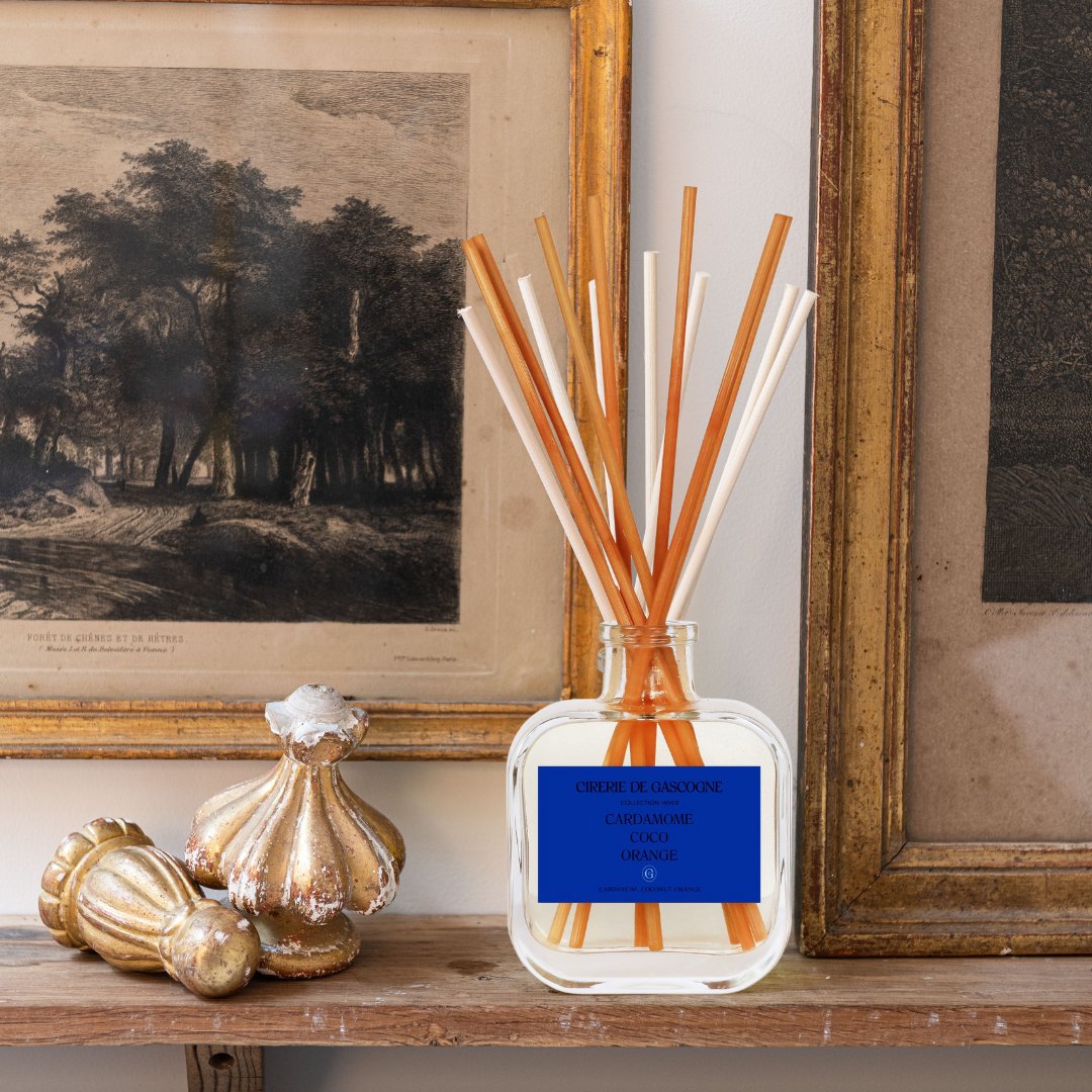 Cirerie de Gascogne Reed Diffuser - Cardamome, Coco, Orange, Scents - Long Lasting Fragrance 200ml