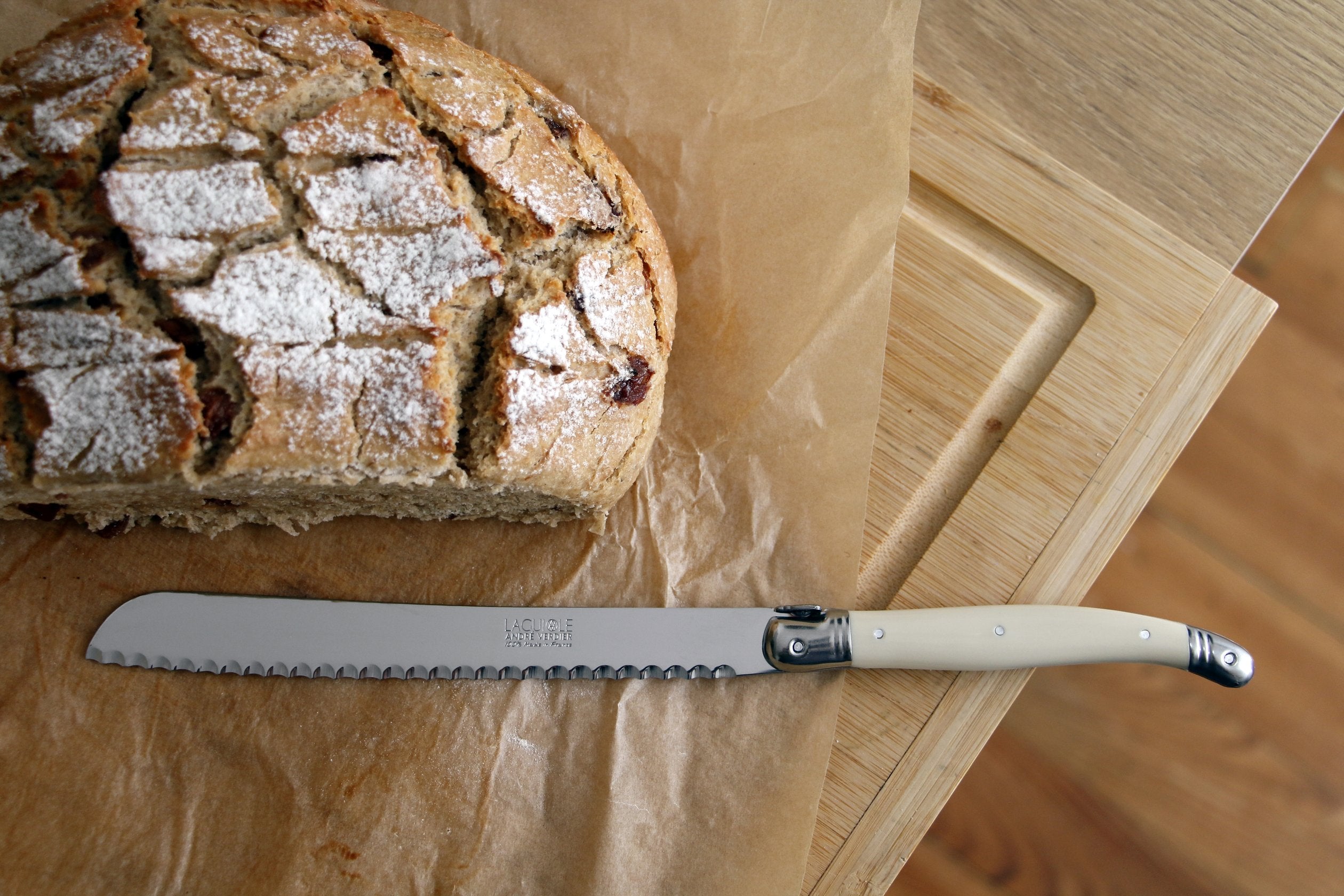 Andre Verdier Laguiole Debutant Bread Knife | Ivory Handle