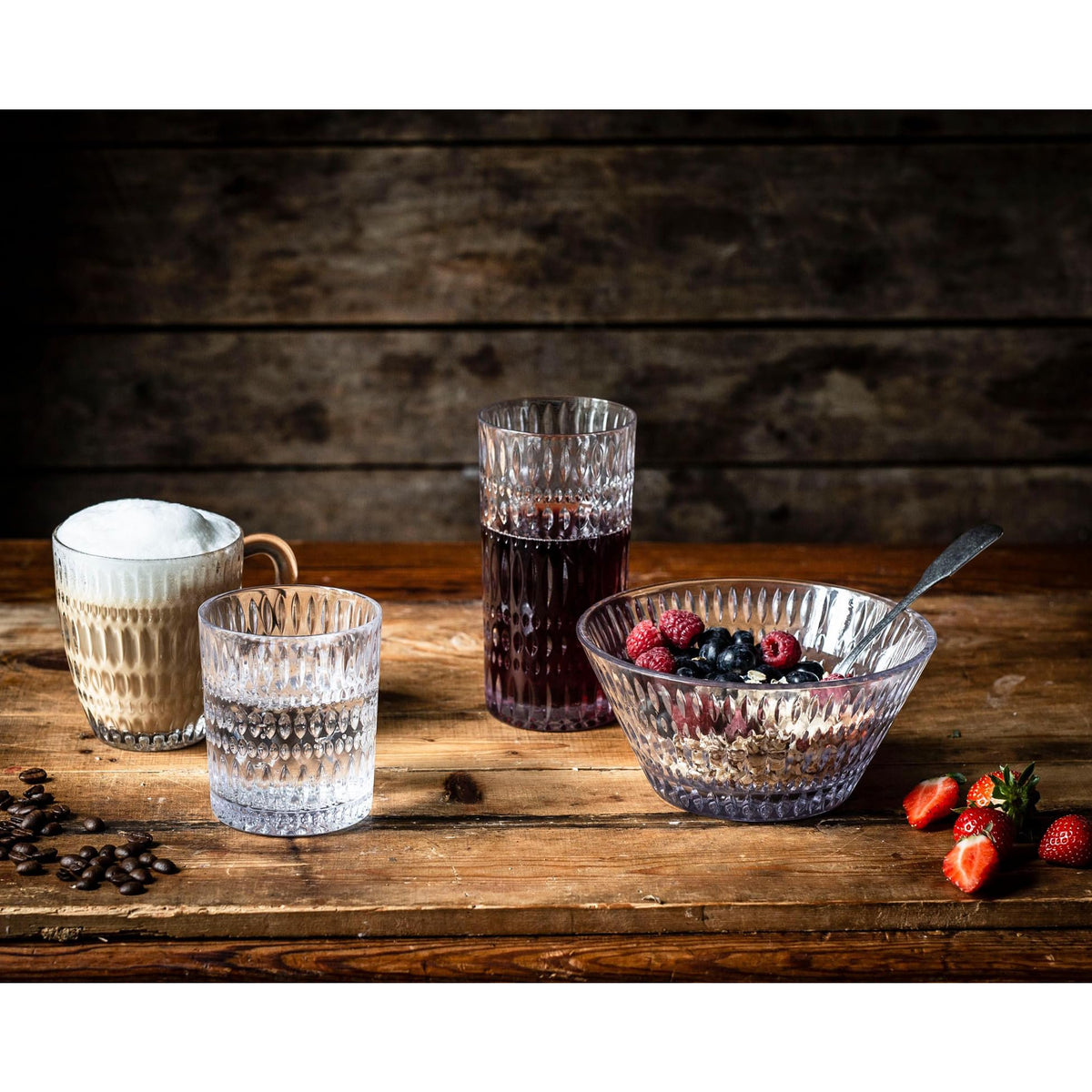 Nachtmann Ethno Set-2 Bowls Crystal Glass 6.5"D Serveware