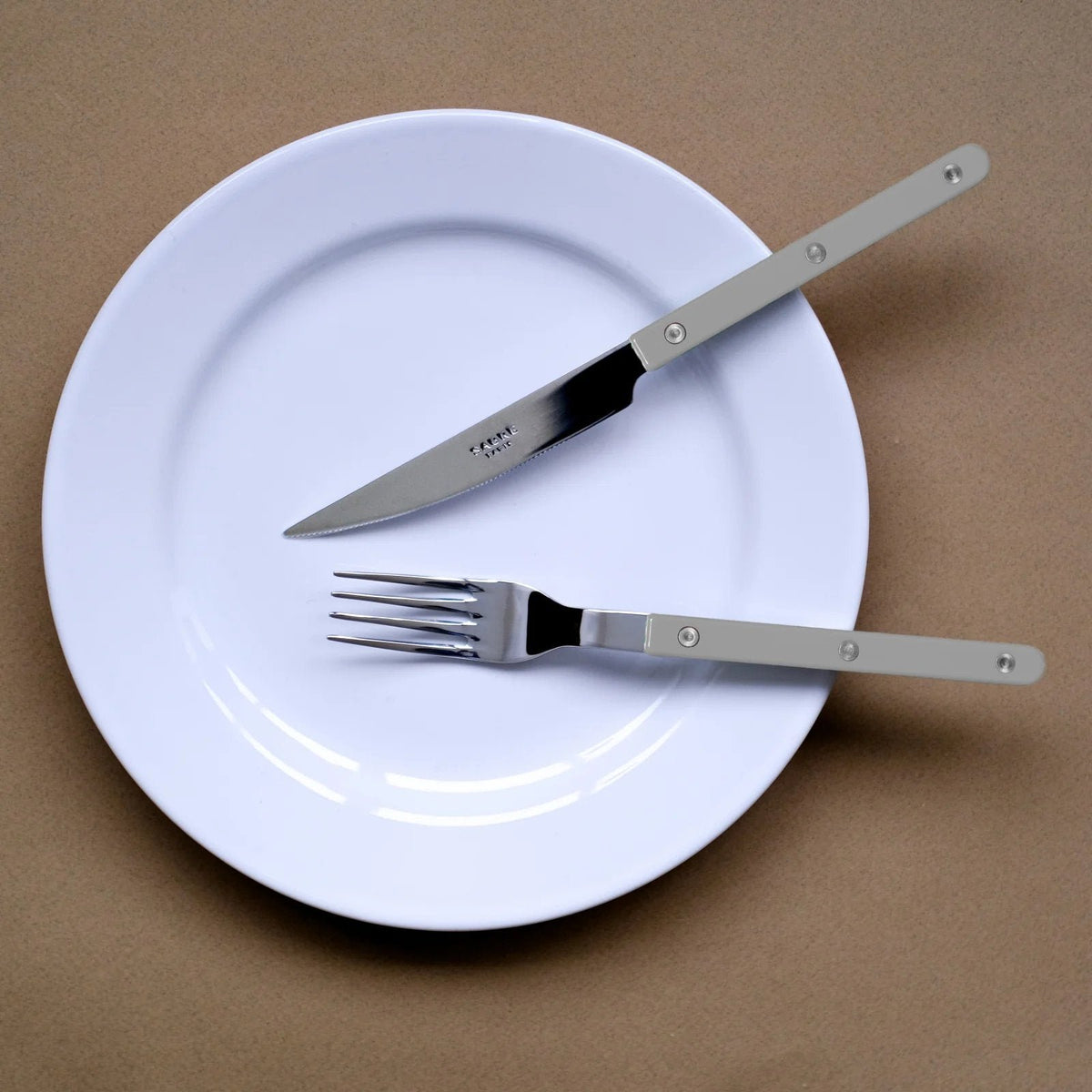 Bistrot Flatware Set 5 Piece Shiny Dark Grey Service for Four