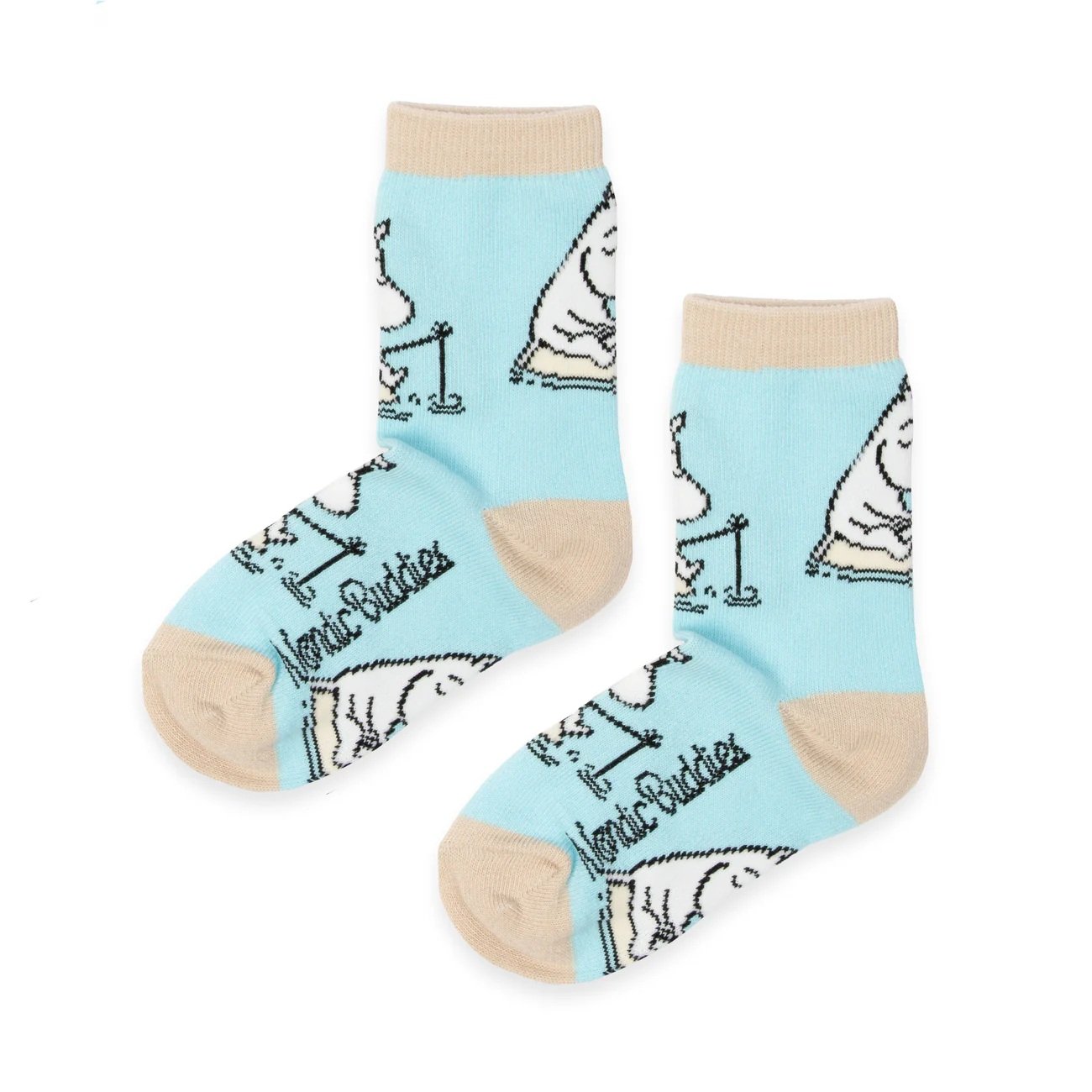 Moomin Moomintroll Fishing Kids Socks – Light Blue, EU 24–26