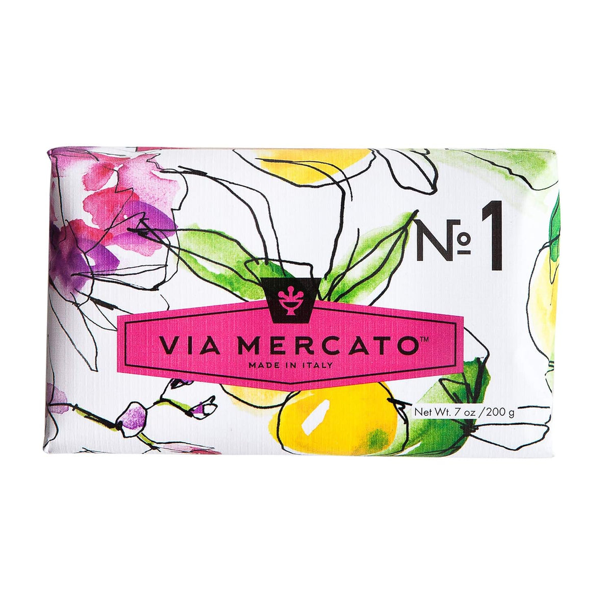 Via Mercato Italian bar soap No.1 set of 2 bergamot patchouli rosewood 200g shea butter Italy