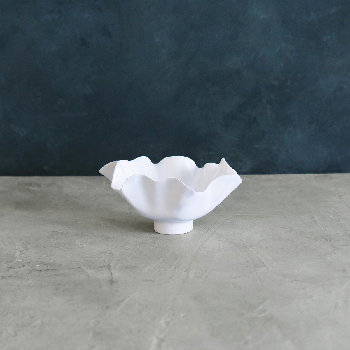 Beatriz Ball VIDA Bloom white small deep bowl styled on dining table entertaining display