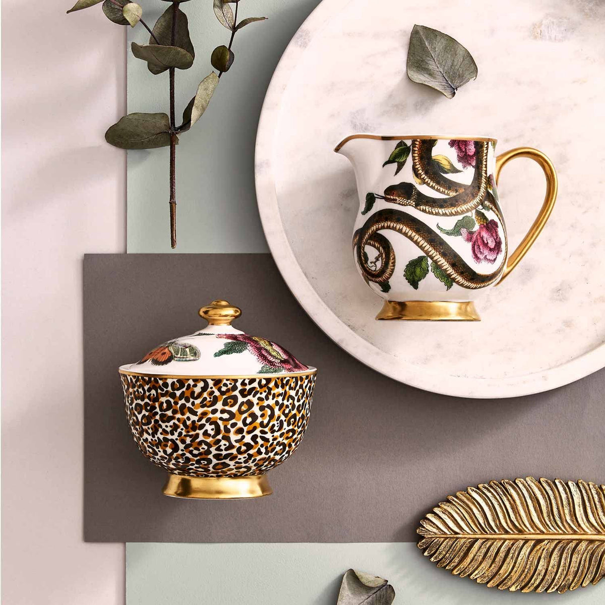 Sugar Bowl with Lid | Creatures of Curiosity Leopard Print