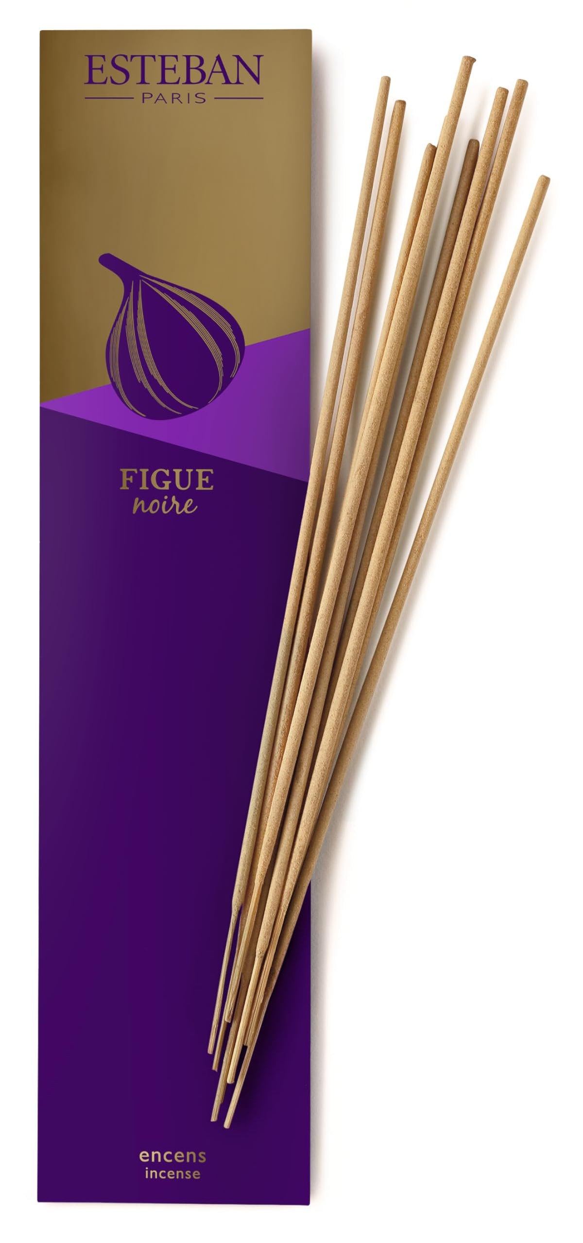 Esteban Bamboo Figue Noir Sticks | 20 Incense Sticks Natural Traditionally Made Vegetal Binder Colorant Free | BLACK FIG