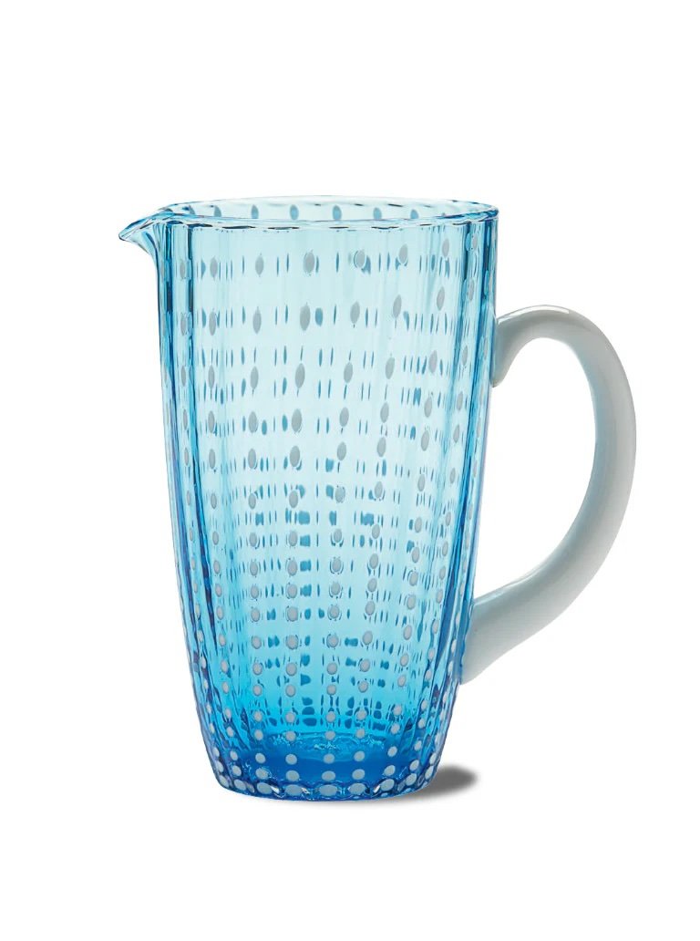 Perle Glass Carafe | Aquamarine | Elegant Beverage Pitcher