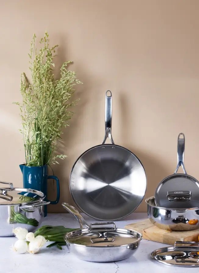 Cristel Castel'Pro® Ultraply® Collection
8-Piece Cookware Set, Stainless Steel, Made in France, 5-ply Construction