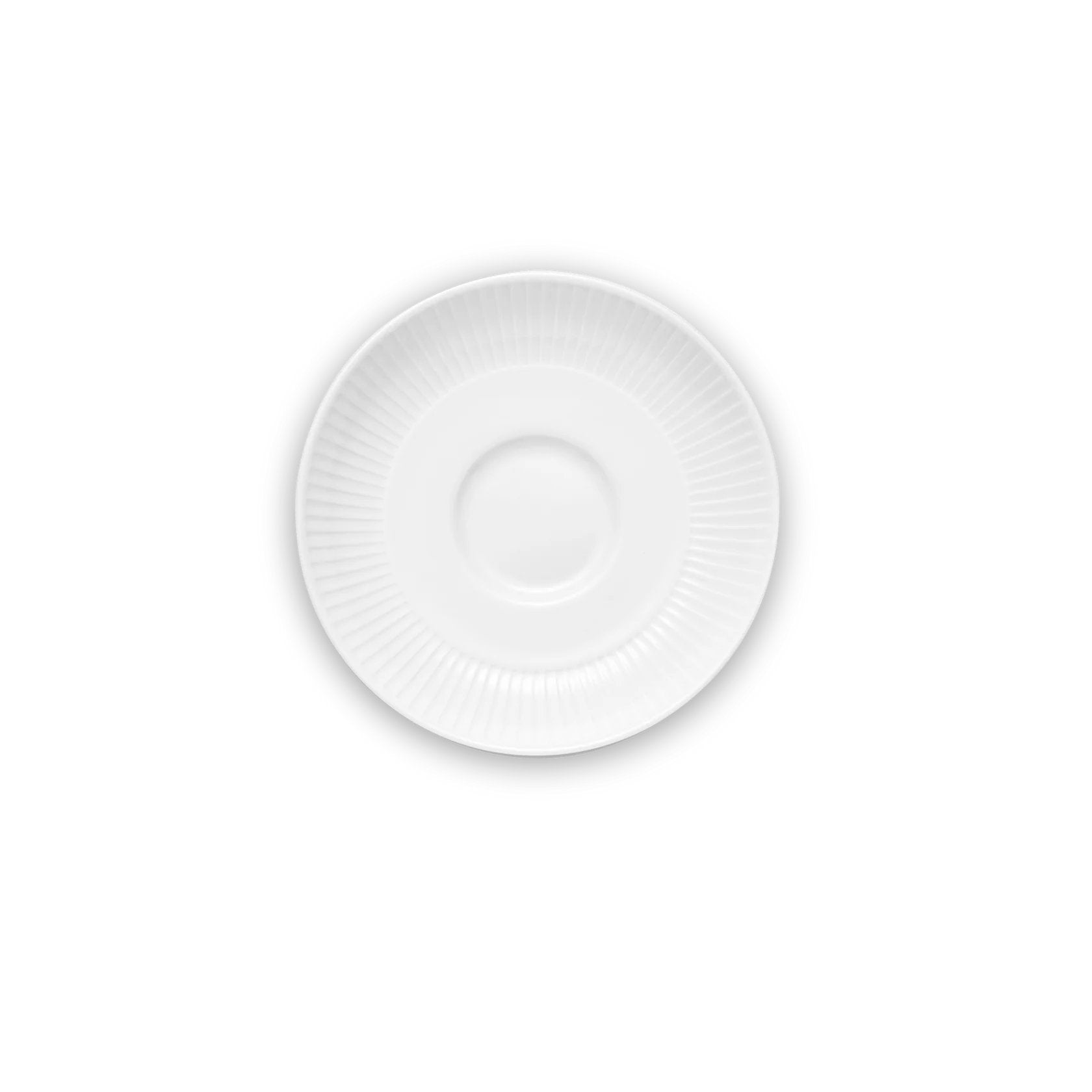 Pillivuyt Plisse White Porcelain Saucer for Espresso Cup