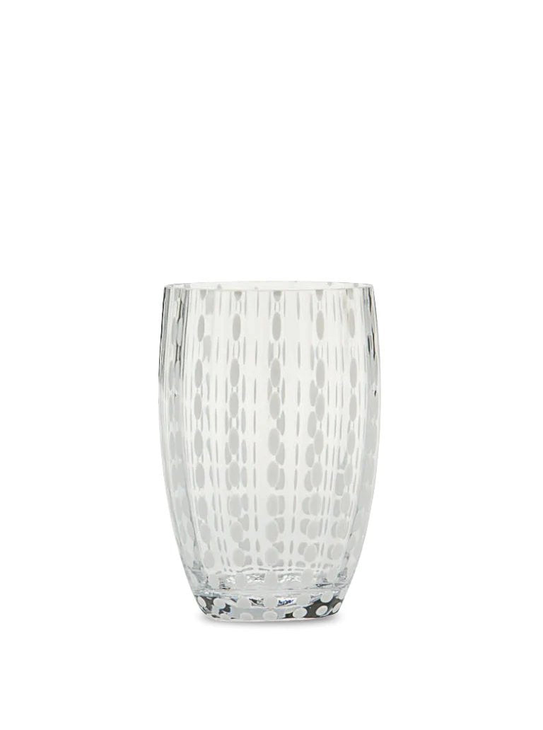 Zafferano Perle Tumblers Mouth-Blown Glass | Multi-Color | Set of 6 (10.8oz)