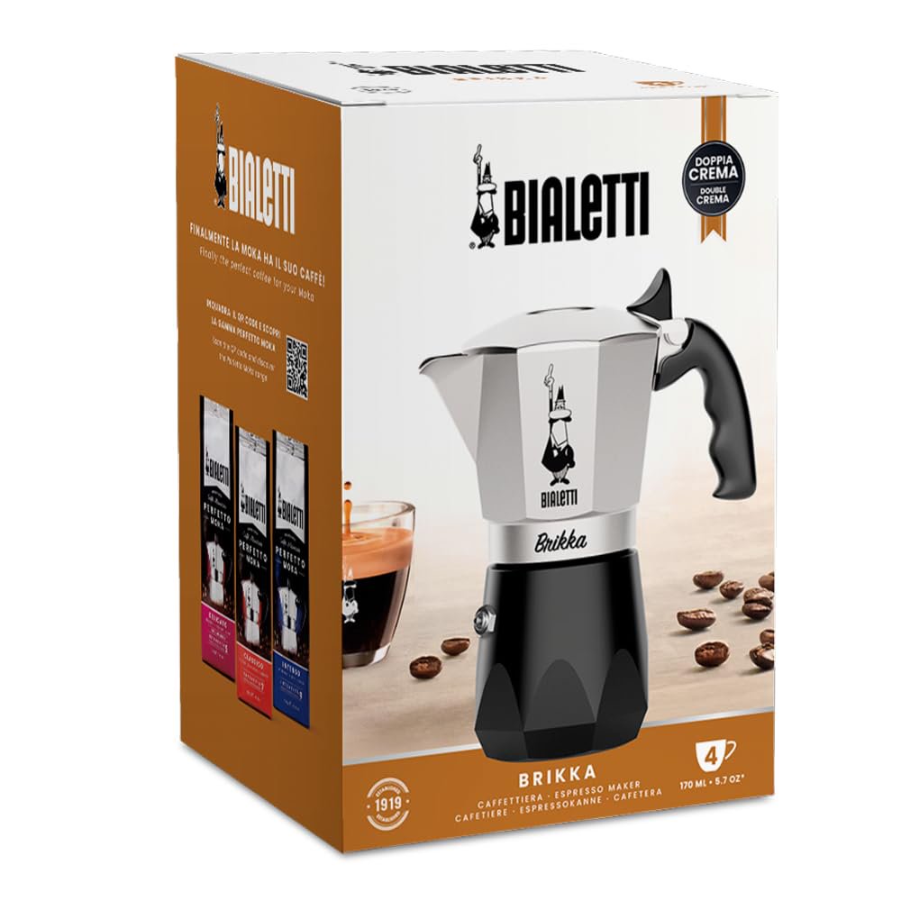 Bialetti Bricca 4-Cup Open-Fire Coffee Maker, Espresso Moka Express