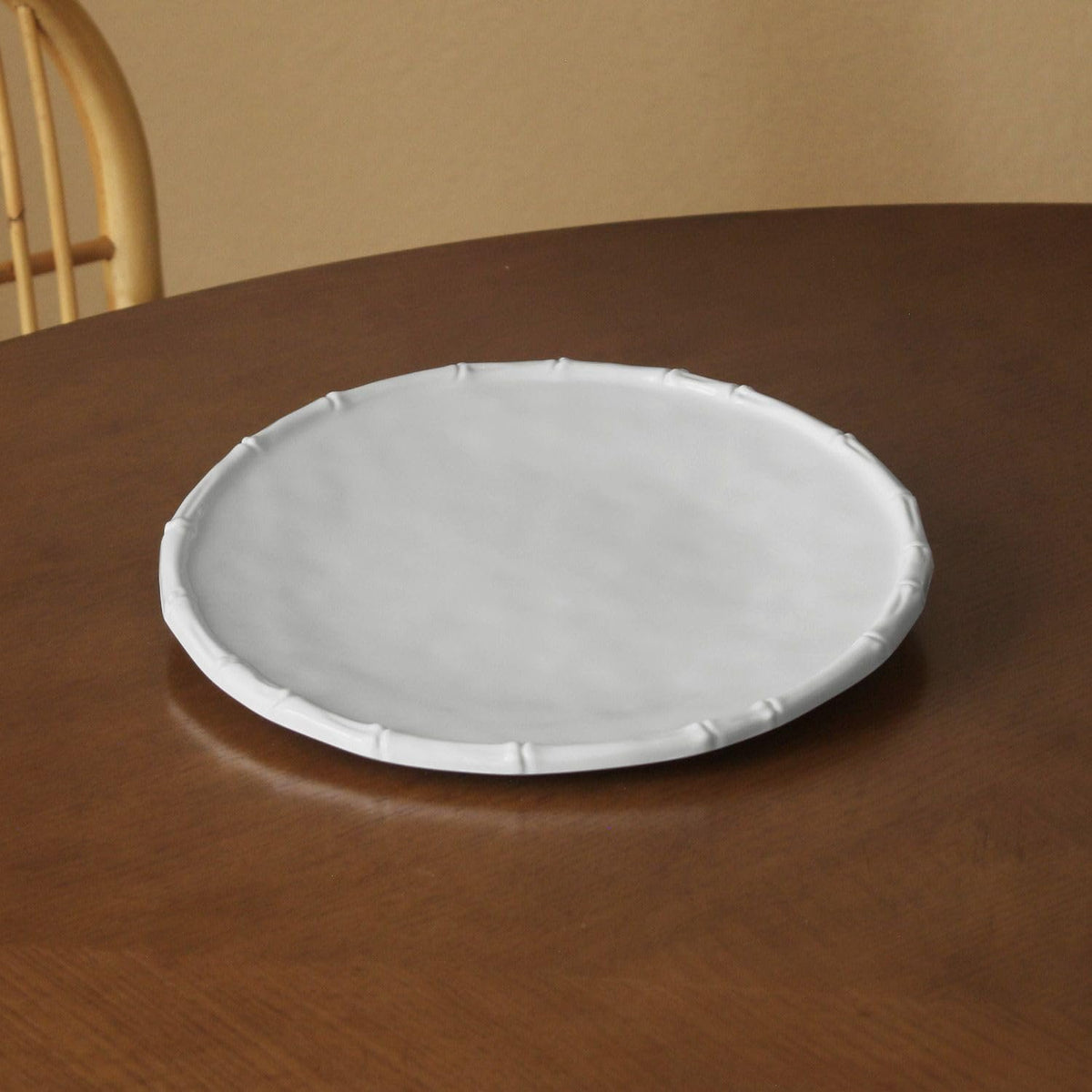 VIDA Bamboo Dinner Plate in White Melamine | Set of 4