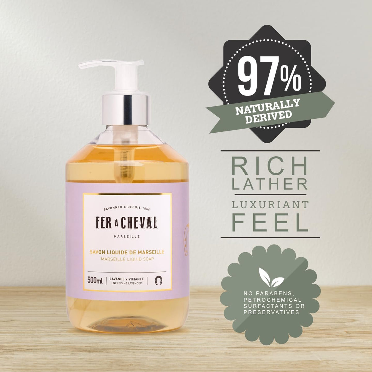 Fer a Cheval Marseille Liquid Soap Natural Vegetable Oil based | 500ml