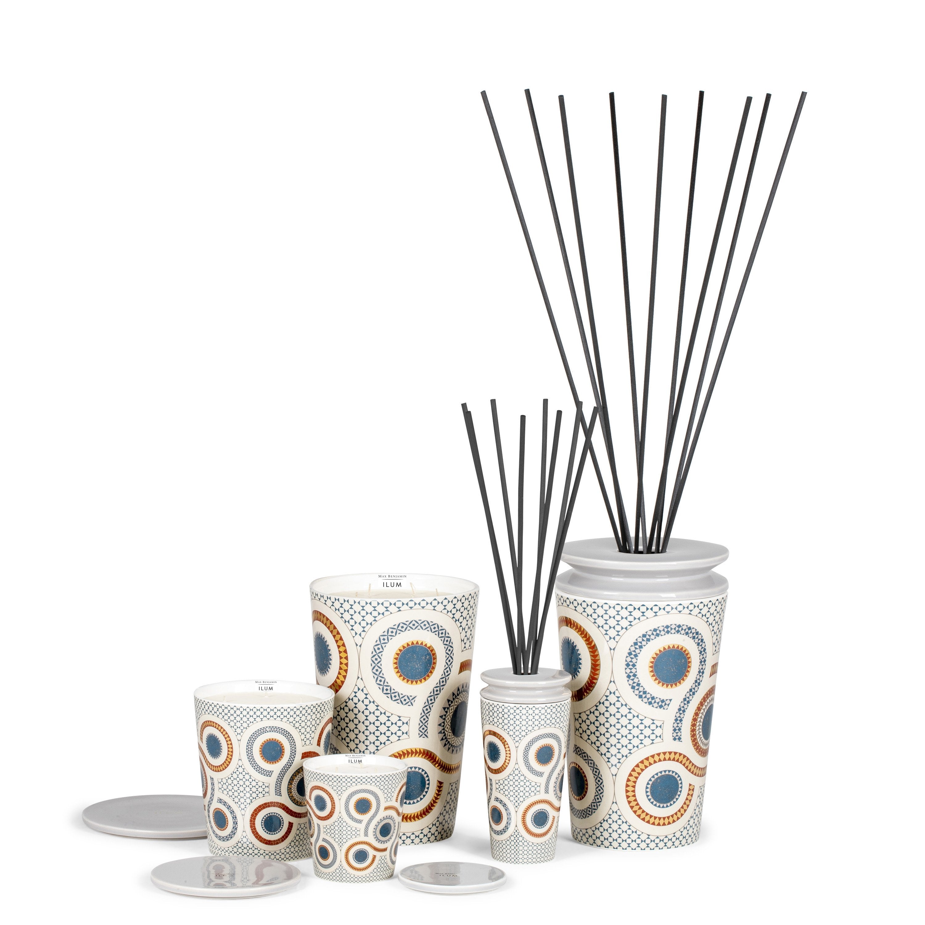 Luxury 3-wick candle with incense, amber, and oak wood notes by Ilum