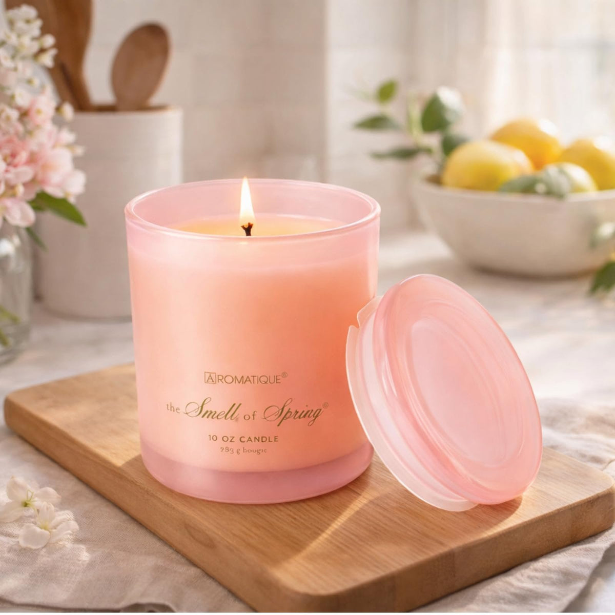 Aromatique The Smell of Spring Foundry Candle Hand-Poured Glass | Pink | 10oz
