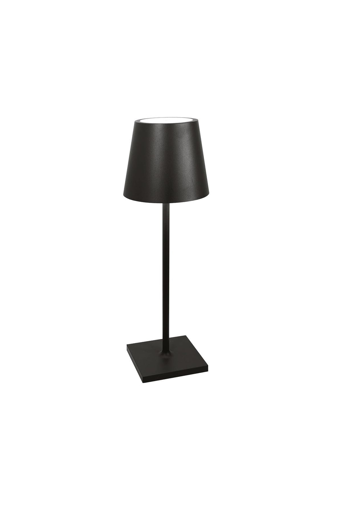 Zafferano Poldina L Pro Desk Lamp in Aluminum, IP54 Protection, Indoor/Outdoor use, Contact Charging Base Included, 19.6”, USA Plug