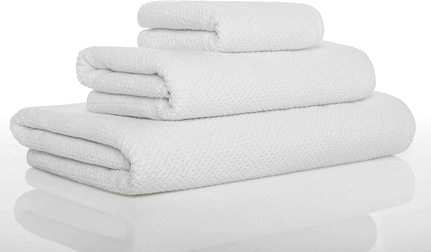 Graccioza Bee Waffle Towel Combed Cotton Collection | White
