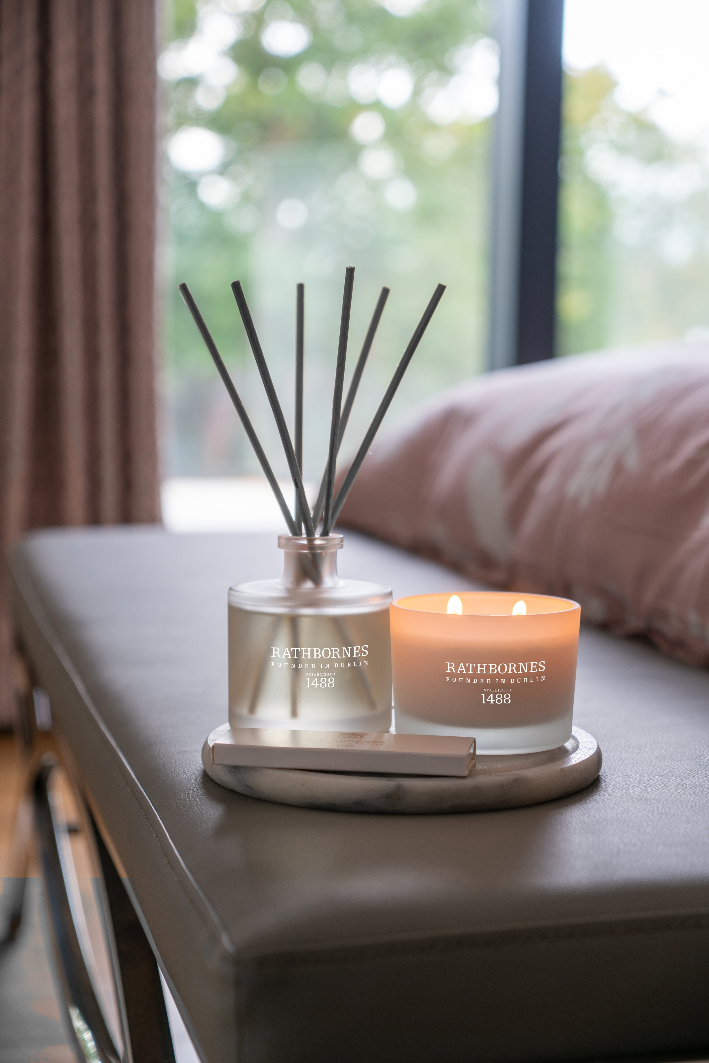 Soft floral Irish reed diffuser with vetiver and cedar