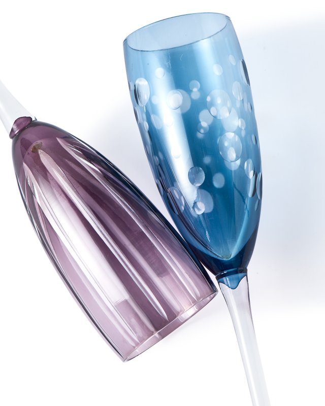 PolsPotten Cuttings Champagne Flute Glasses – Multicolor Set of 6