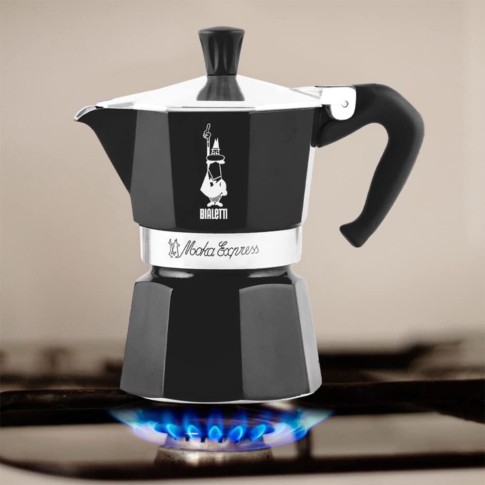 Bialetti Moka Express For Espresso Maker | Black (6 Cups)