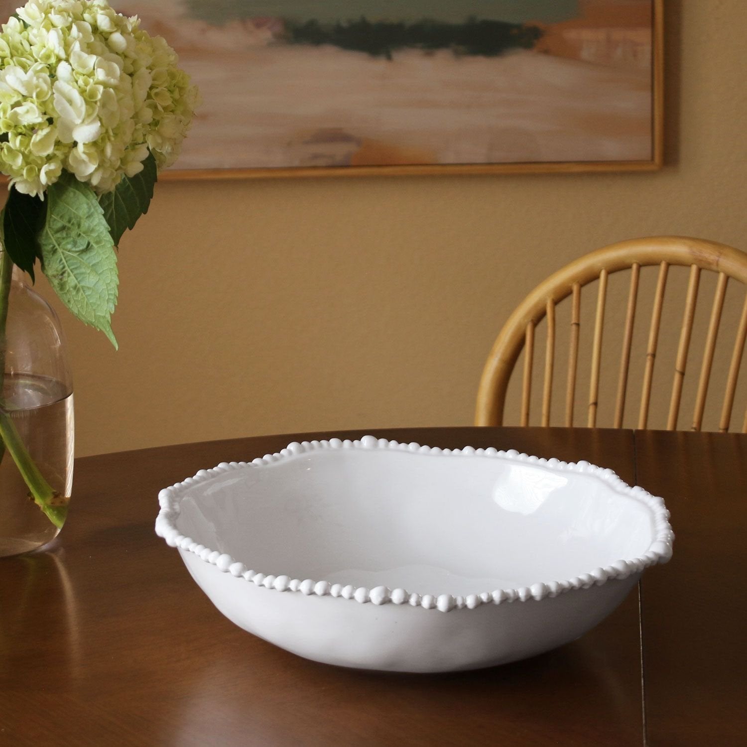 VIDA Alegria Large Pasta Serving Bowl in White Melamine | 12.5"D