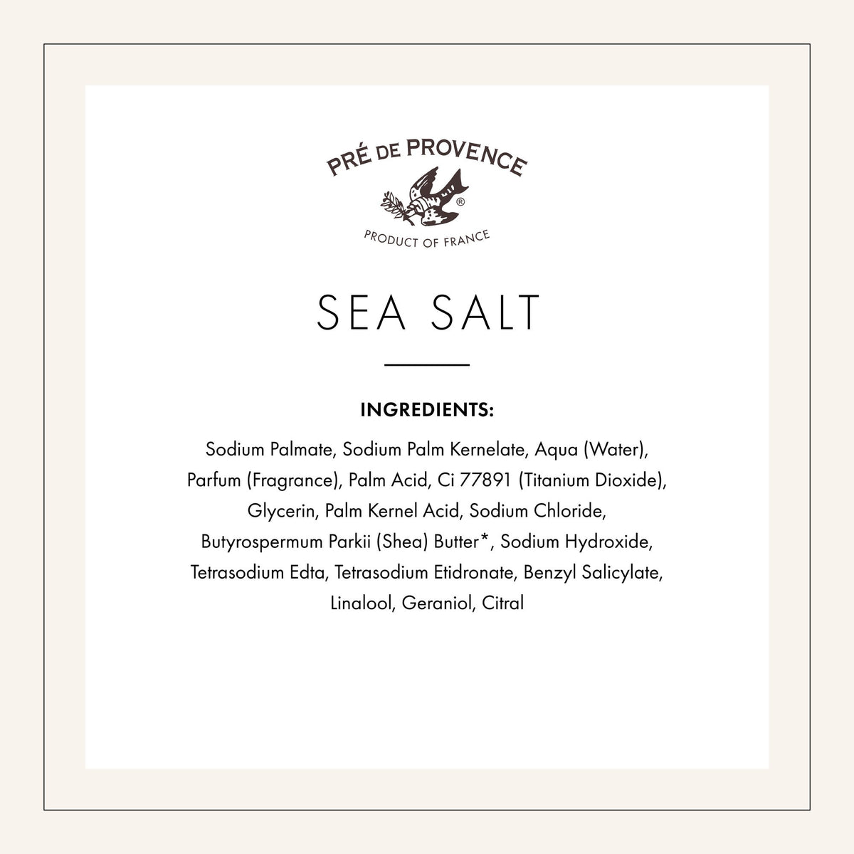 Pre de Provence Sea Salt Soap Bar Quad-Milled Shea Butter