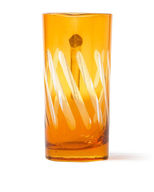PolsPotten Tubular Glass Pitcher for Cold Beverages | Orange