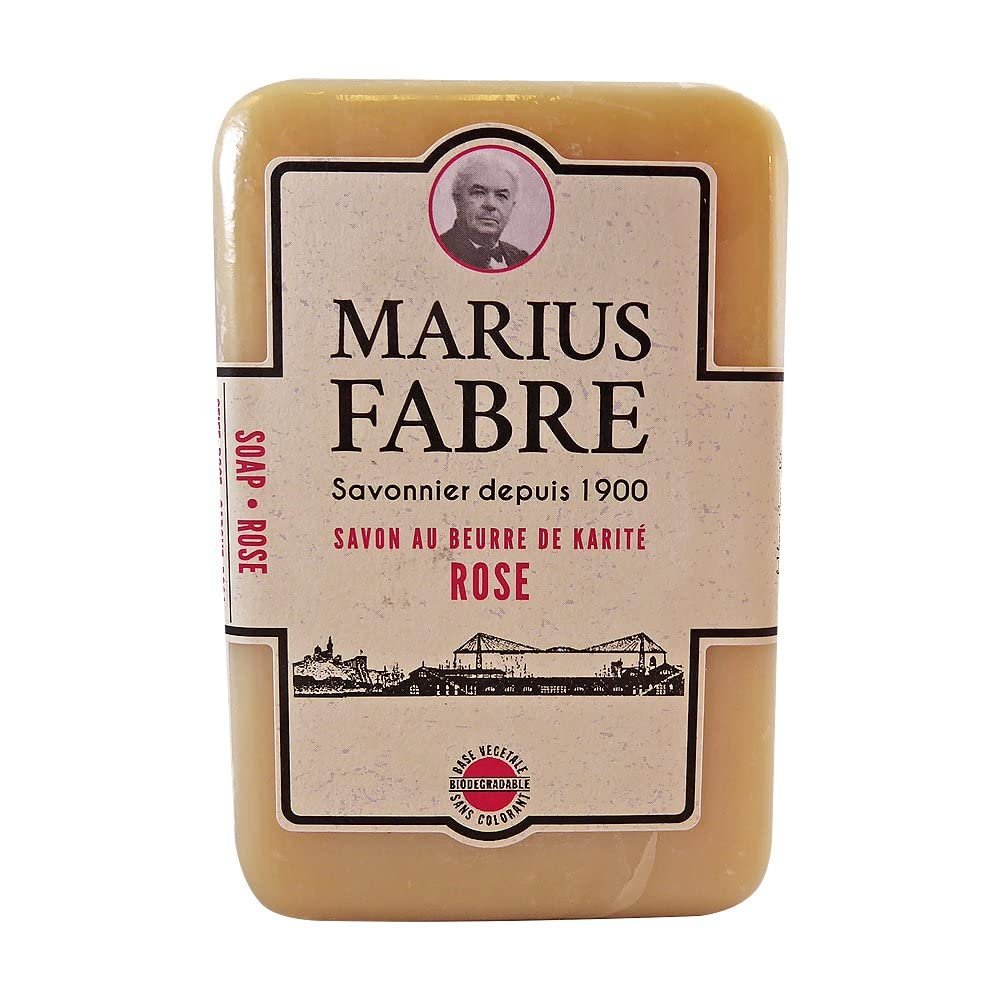 Marius Fabre, Rose 2-units Shea-Butter Soap Bar Vegetal No-Colorant No-Palm Oil, (2 units, 150gm x 2)
