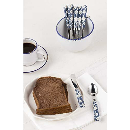 Fuji-Yama 8 Pc Set Butter Spreaders & Mocha Spoons Blue Collection - Home Decors Gifts online | Fragrance, Drinkware, Kitchenware & more - Fina Tavola