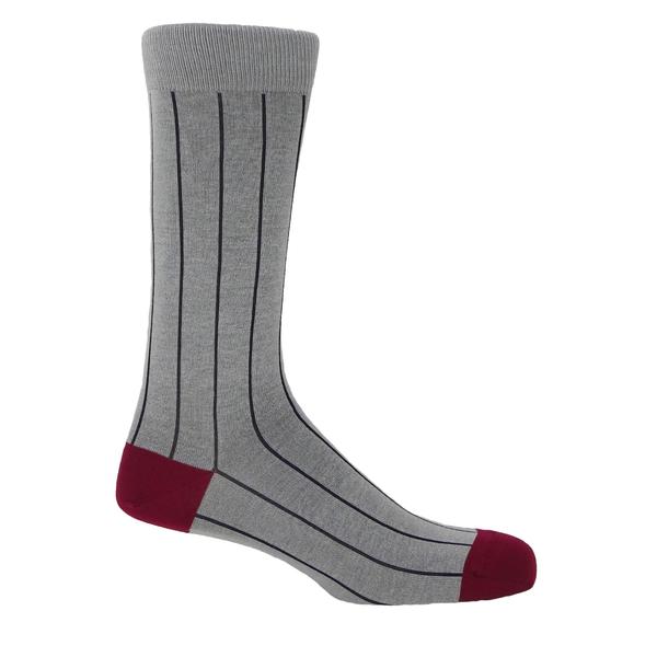 Peper Harow Pin Stripe Luxury Men's Socks | Ash